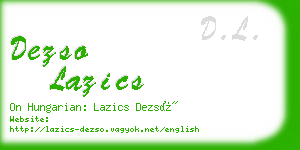 dezso lazics business card